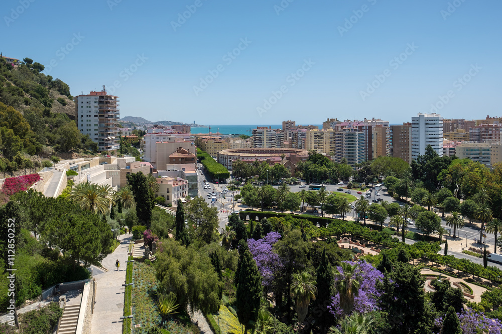 MALAGA, ANDALUCIA/SPAIN - MAY 25 : View from the Alcazaba Fort a