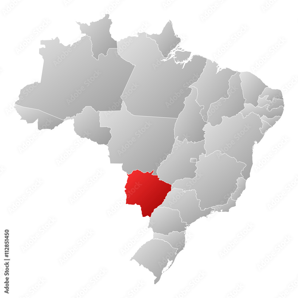 Obraz premium Map - Brazil, Mato Grosso do Sul