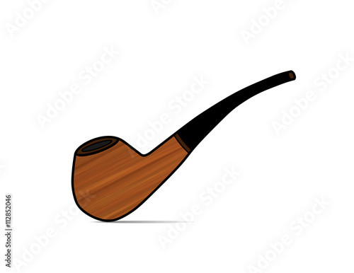 Brown smoking pipe, tobacco pipe, smoking pipe isolated, smoking pipe vector