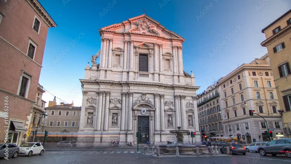 Sant Andrea Della Valle church timelapse hyperlapse in Rome Sant Andrea Della Valle church timelapse hyperlapse in Rome
