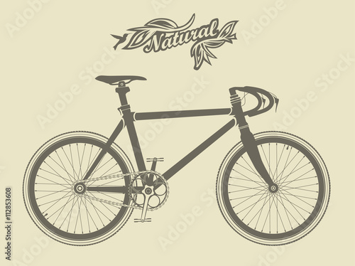 vintage sport bike, with a bird and the inscription