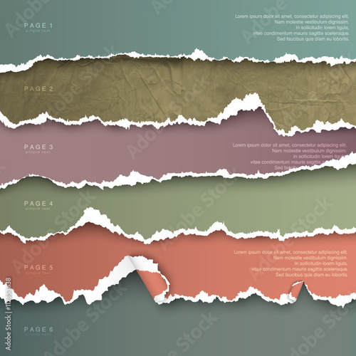 design elements colorful torn paper with place for text