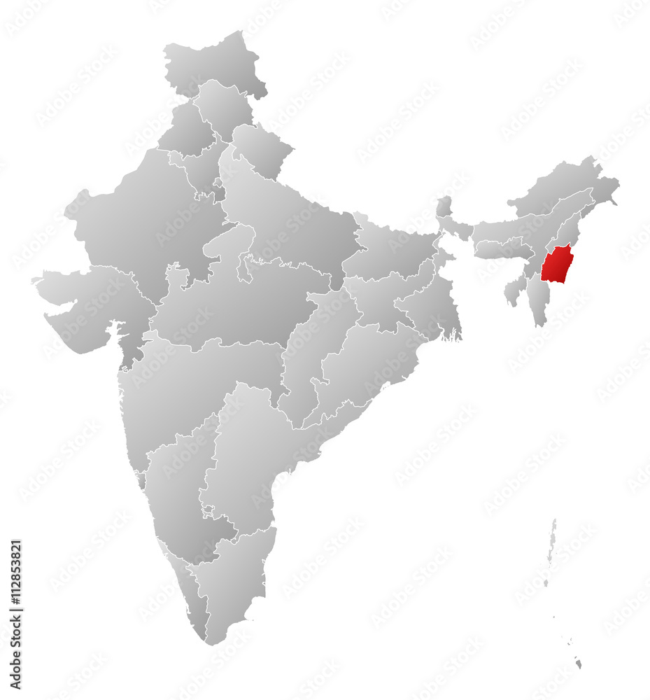 Manipur In Map Of India Map - India, Manipur Stock Vector | Adobe Stock
