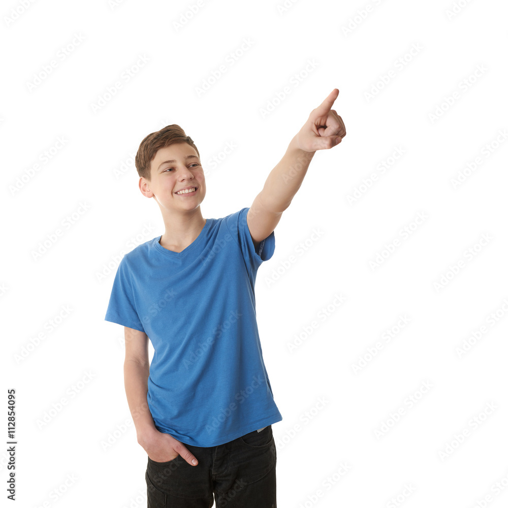 Cute teenager boy over white isolated background Cute teenager boy over white isolated background