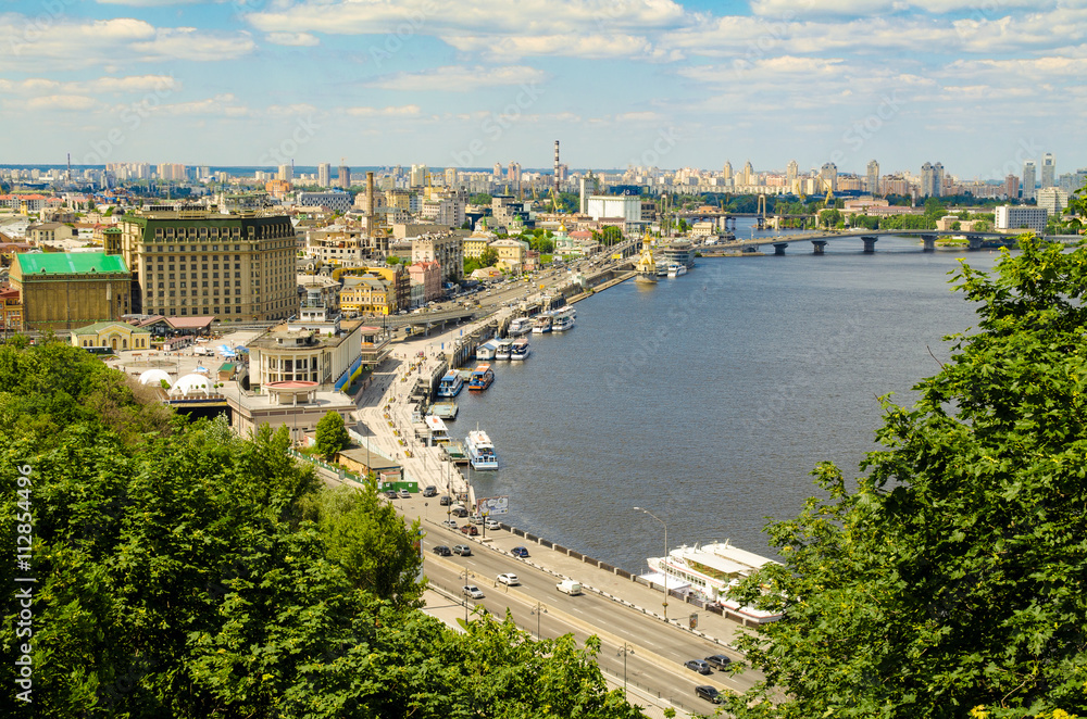 The old Kiev city - the capital of Ukraine and the Dnieper River