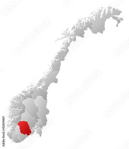 Map - Norway, Telemark
