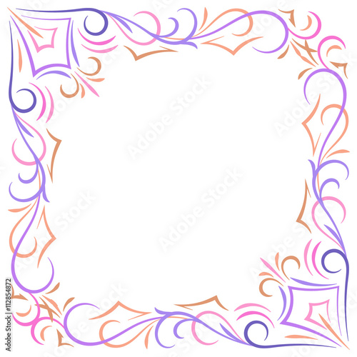 Doodle vector color abstract corner frame