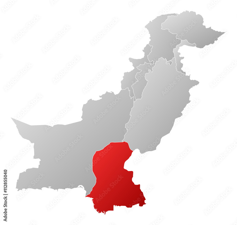 Map - Pakistan, Sindh