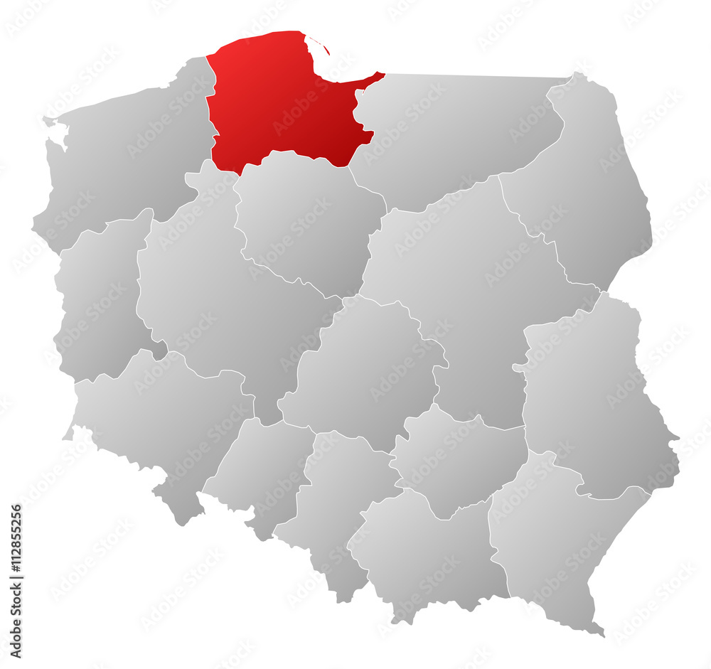Map - Poland, Pomeranian