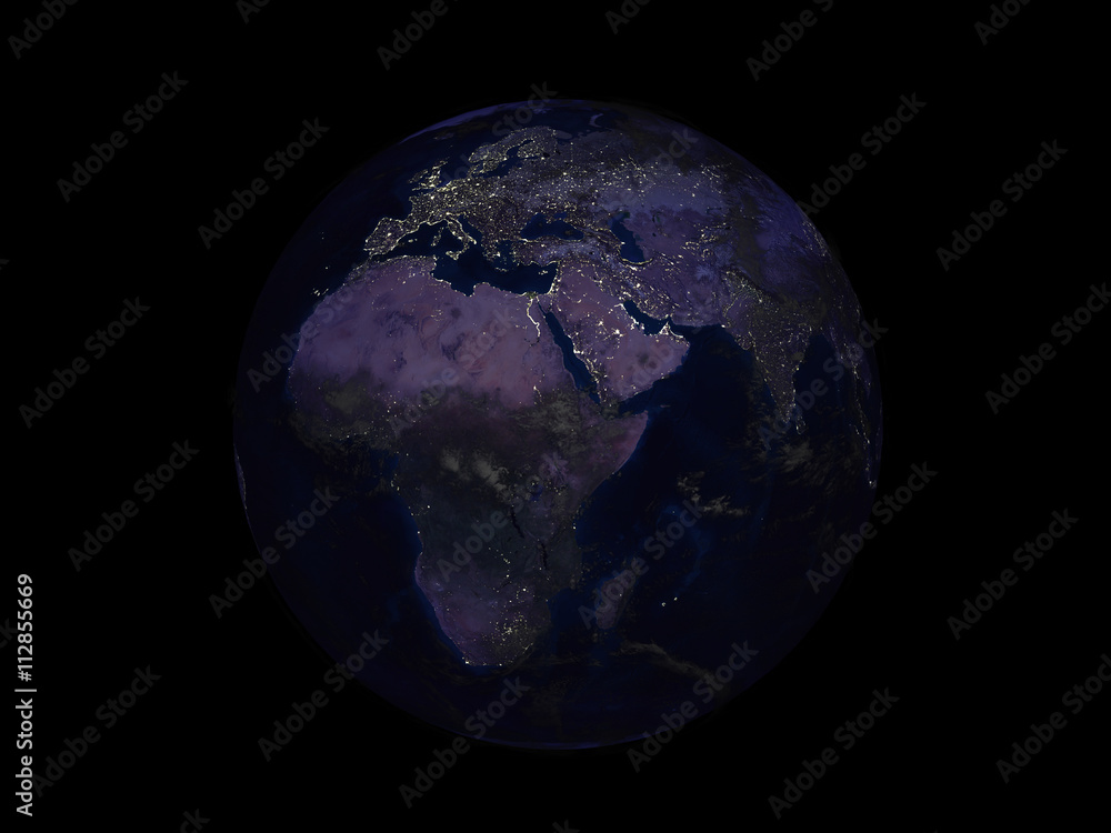 Fototapeta premium planet earth on black background view from space 3d