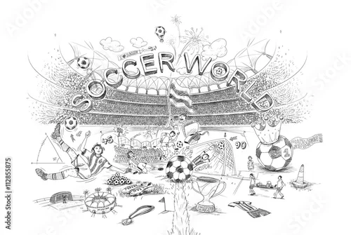 Obraz soccer doodle, an imaginary illustration