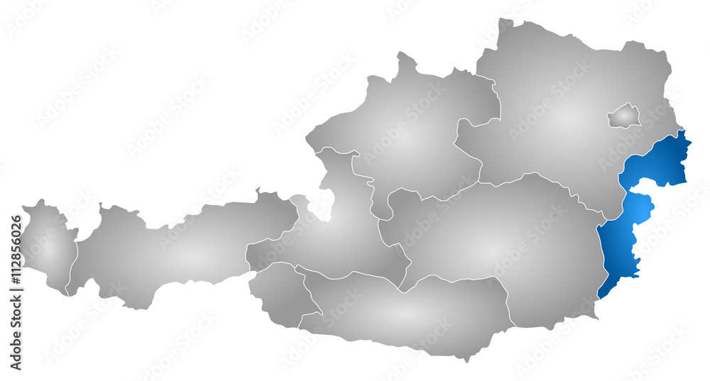 Map - Austria, Burgenland