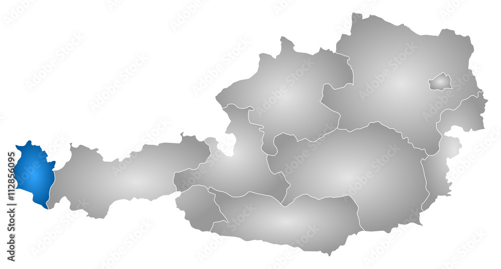 Obraz premium Map - Austria, Vorarlberg