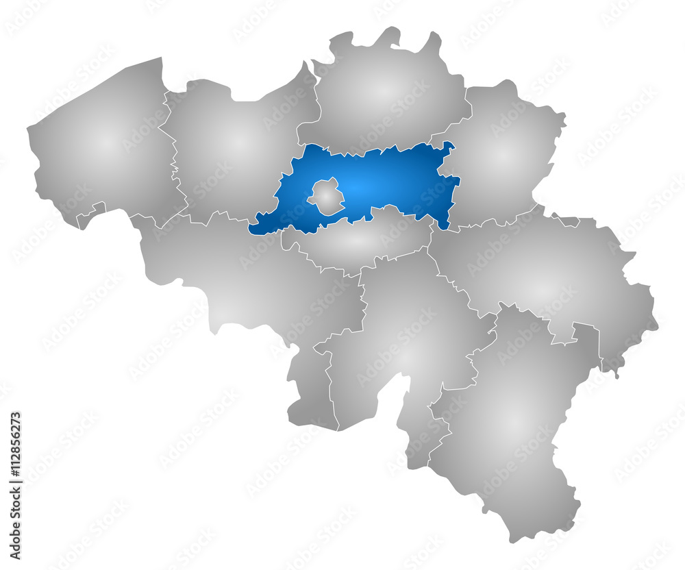 Map - Belgium, Flemish Brabant