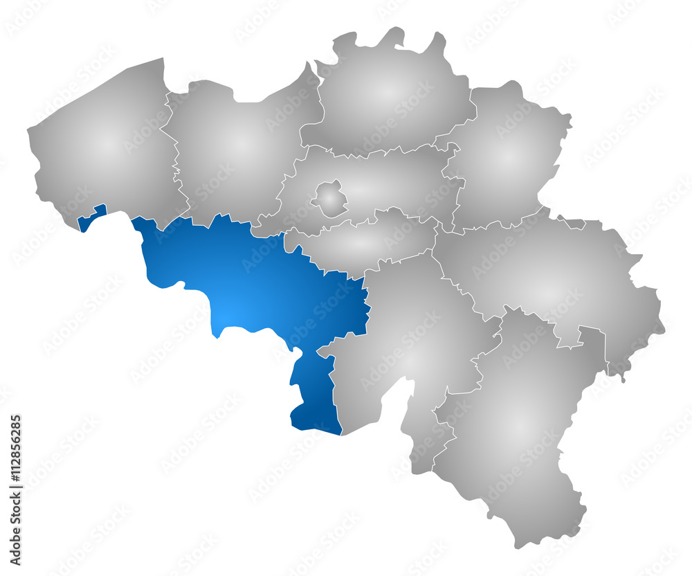 Map - Belgium, Hainaut