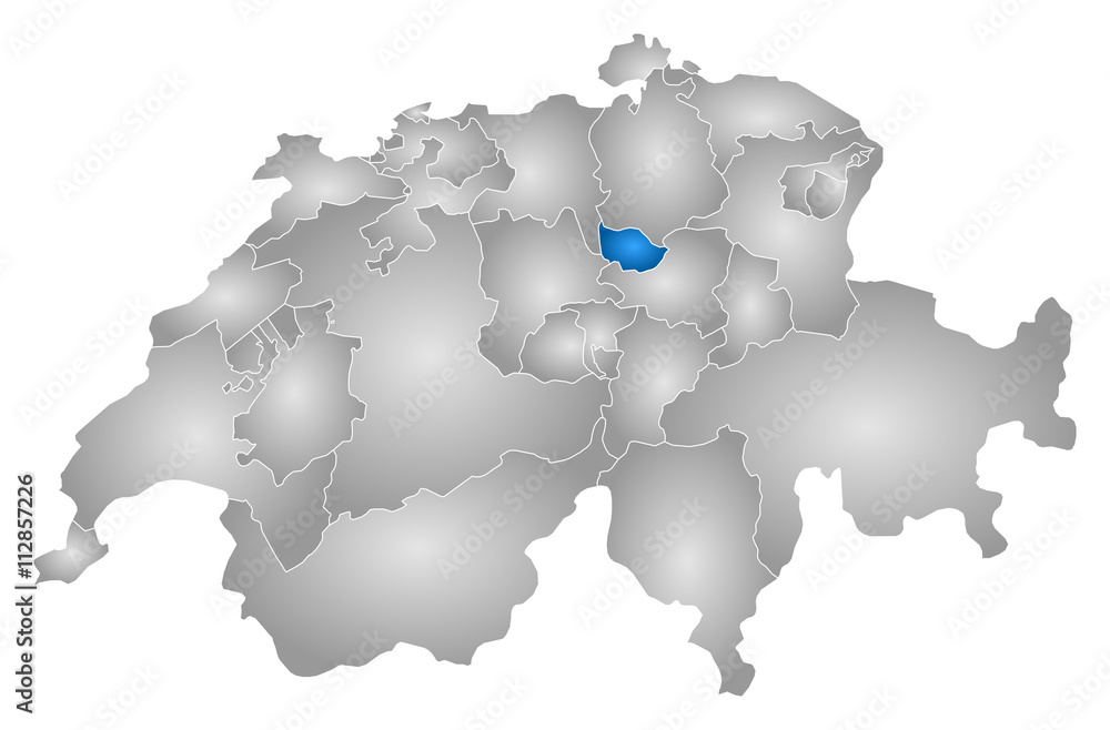 Fototapeta premium Map - Swizerland, Zug