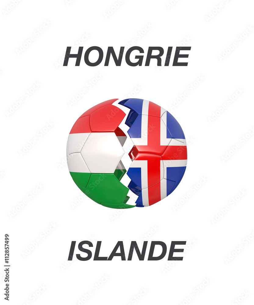 Hungary / Iceland soccer game 3d illustration Hungary / Iceland soccer game 3d illustration