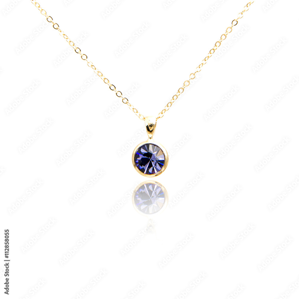 Sapphire pendant isolated on white Sapphire pendant isolated on white