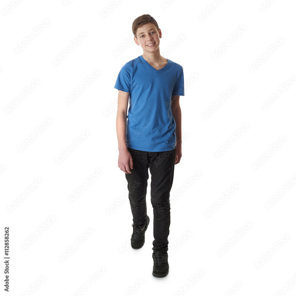 Cute teenager boy over white isolated background Cute teenager boy over white isolated background
