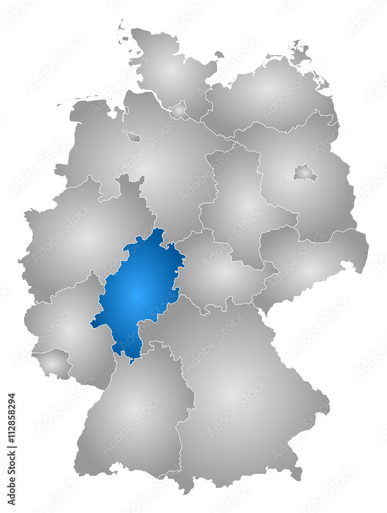 Map - Germany, Hesse