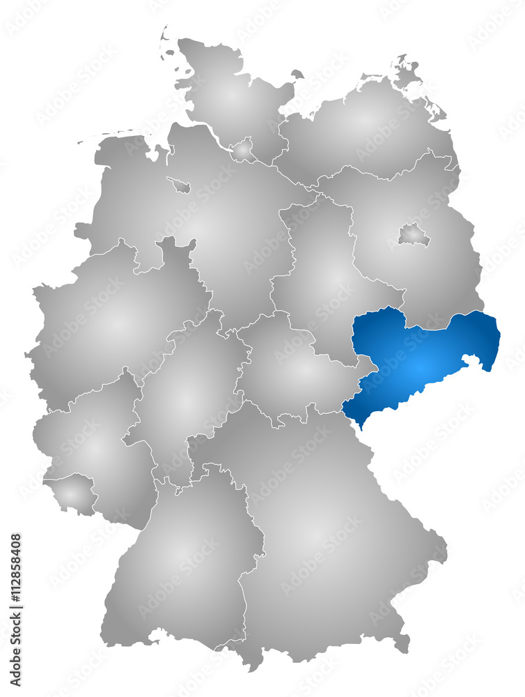 Map - Germany, Saxony