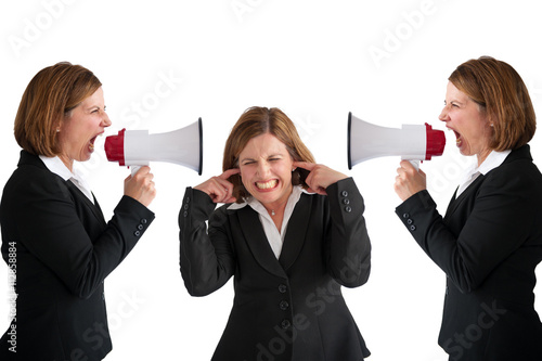 Принти на полотні businesswoman  megaphone
