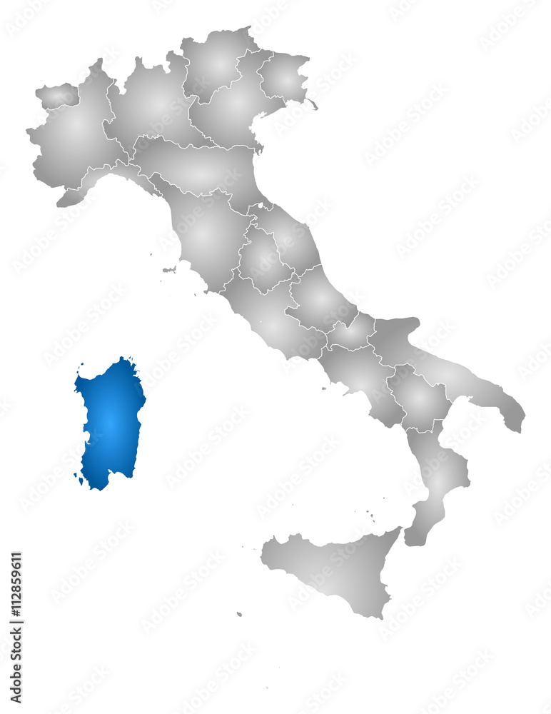 Map - Italy, Sardinia Map - Italy, Sardinia