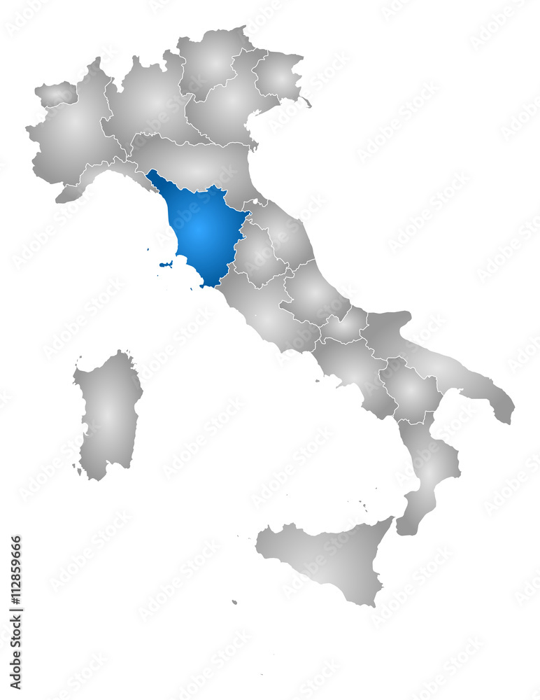 Map - Italy, Tuscany