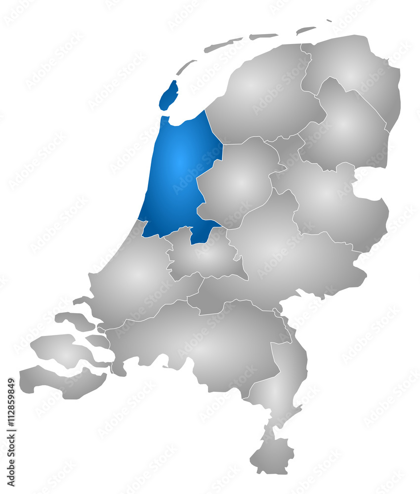 Fototapeta premium Map - Netherlands, North Holland