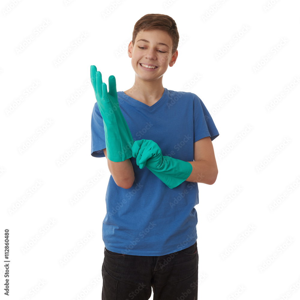 Cute teenager boy over white isolated background Cute teenager boy over white isolated background