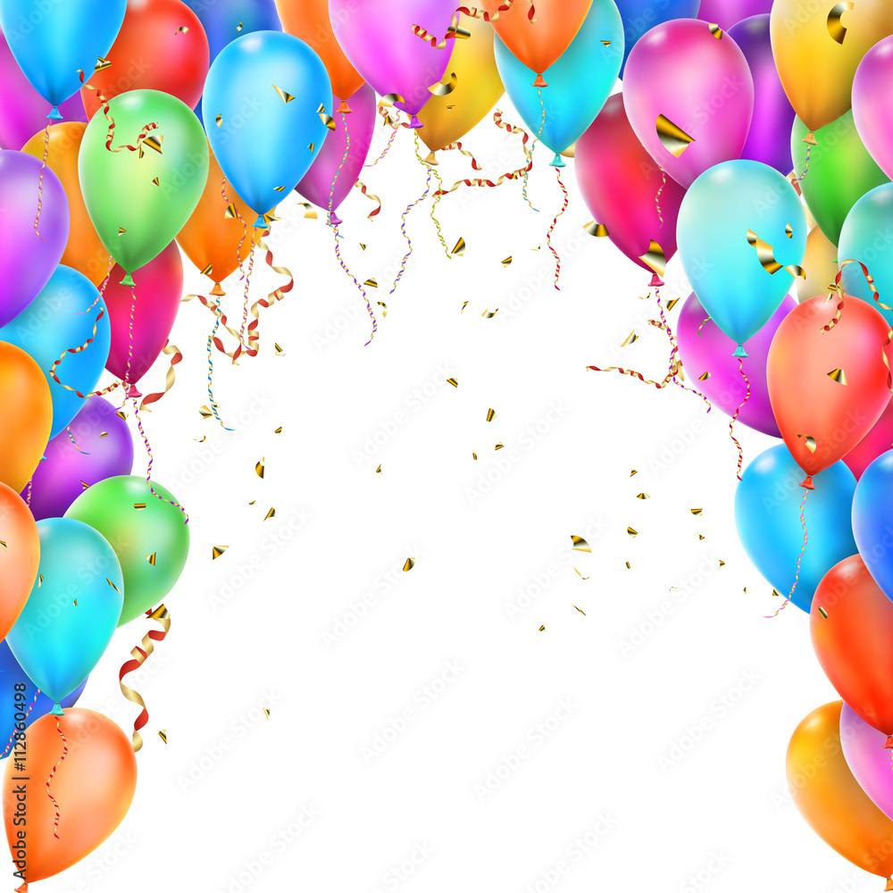 Naklejka Birthday card with balloons. EPS 10