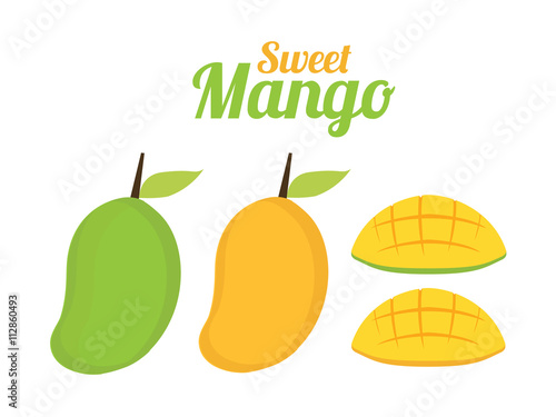 Mango in flat style. Mango vector logo. Mango icon. Isolated