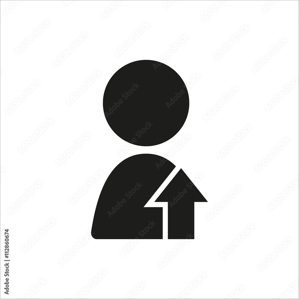 Up Arrow User Icon in simple black design Up Arrow User Icon in simple black design