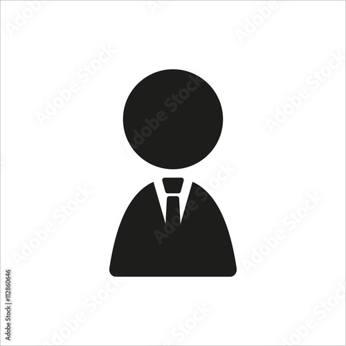 Businessman icon in simple black design