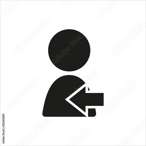 Left Arrow User Icon in simple black design