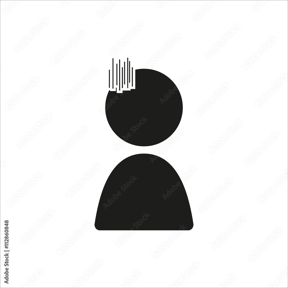 Emotion anime icon sad in simple black design Stock Vector