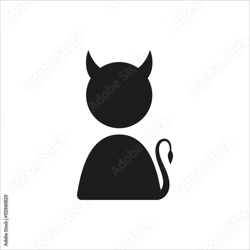Funny vector icon with devil profile