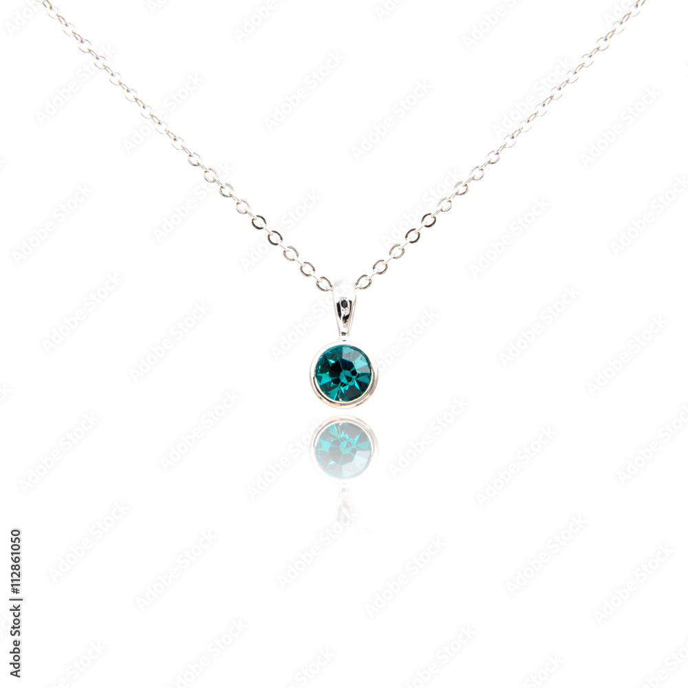 Sapphire pendant isolated on white Sapphire pendant isolated on white