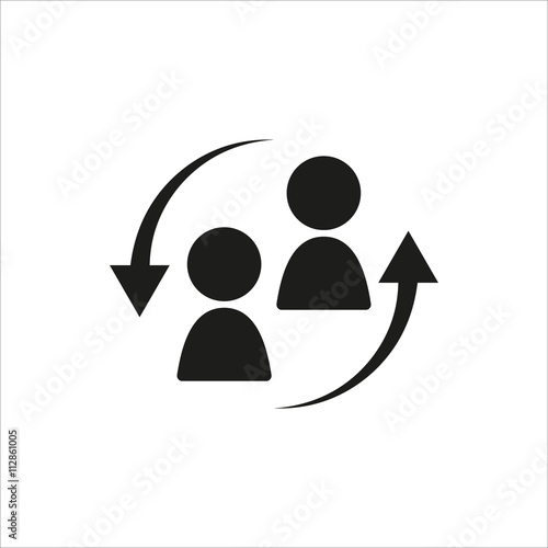 Staff turnover icon in simple black design