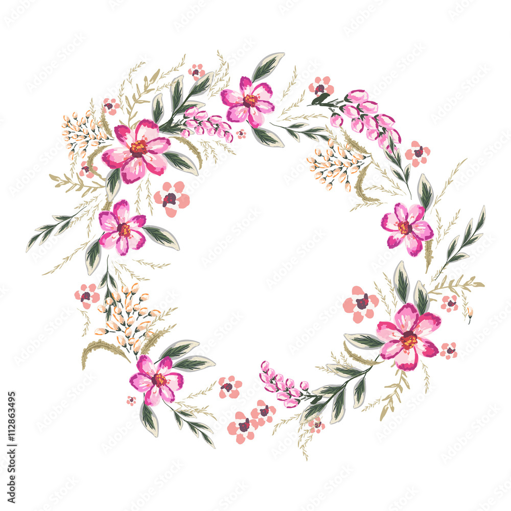 Wreath with hibiskus flowers