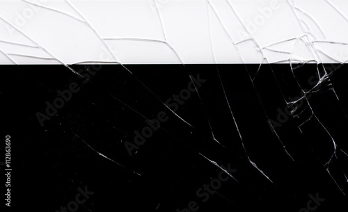 Broken glass on black