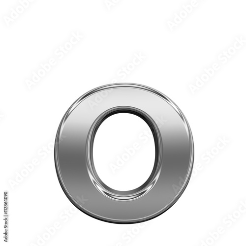 One lower case letter from titanium alphabet set, isolated on white. 3D illustration.One lower case letter from titanium alphabet set, isolated on white. 3D illustration.