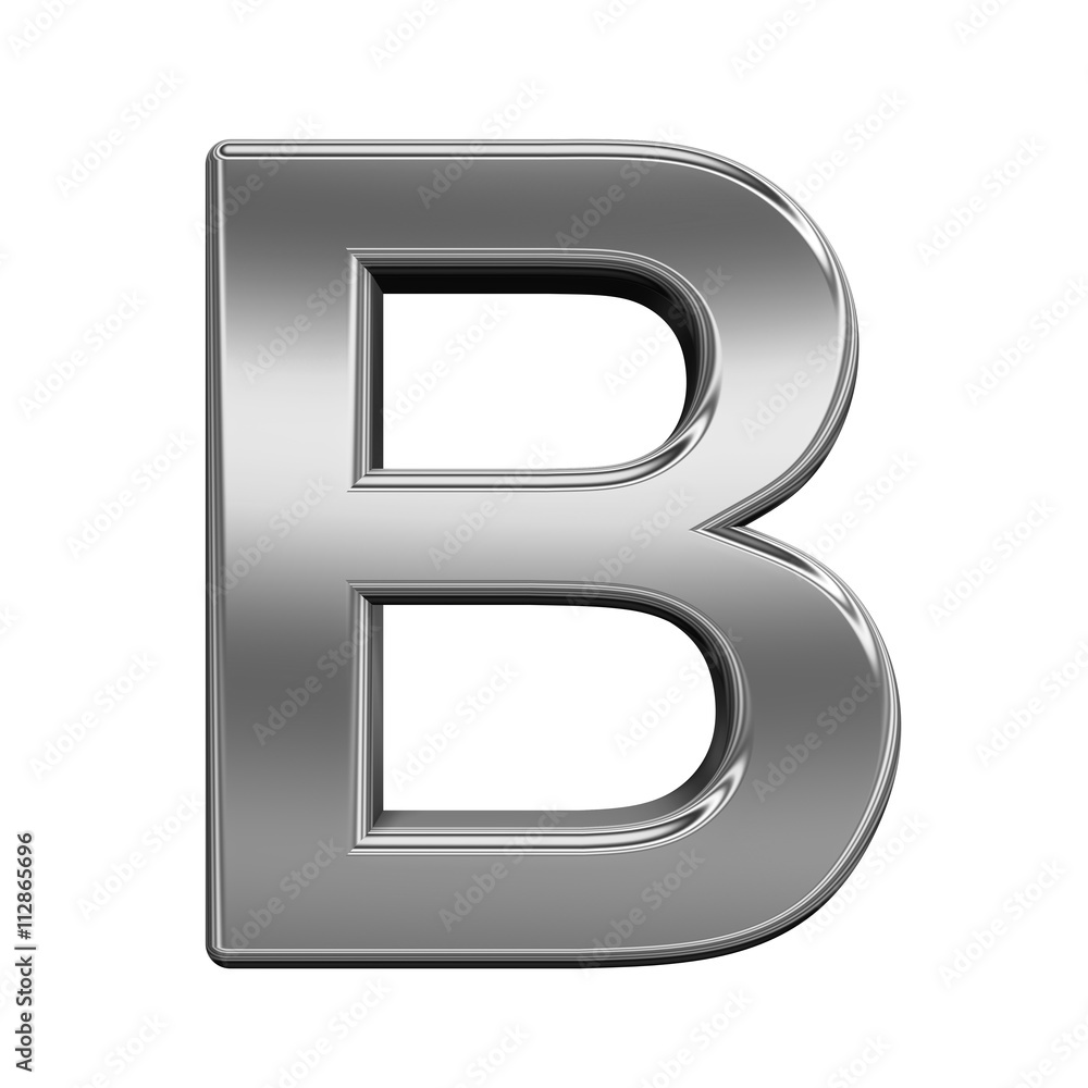 Obraz premium One letter from titanium alphabet set, isolated on white. 3D illustration.