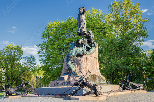 Monument to vice-admiral Stepan Makarov in Kronstadt, Russia