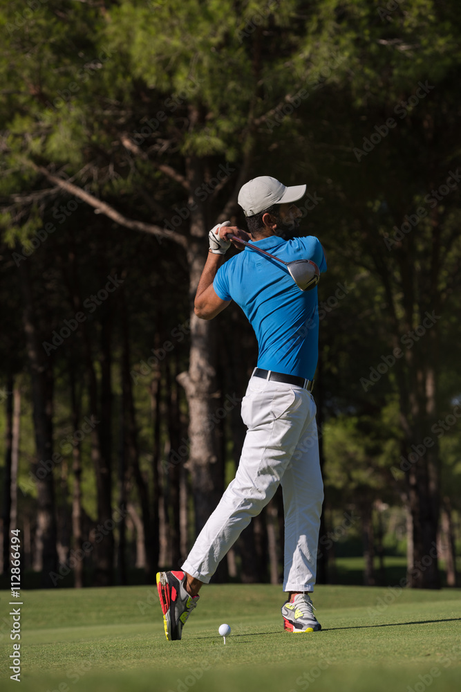 Obraz premium golf player hitting shot
