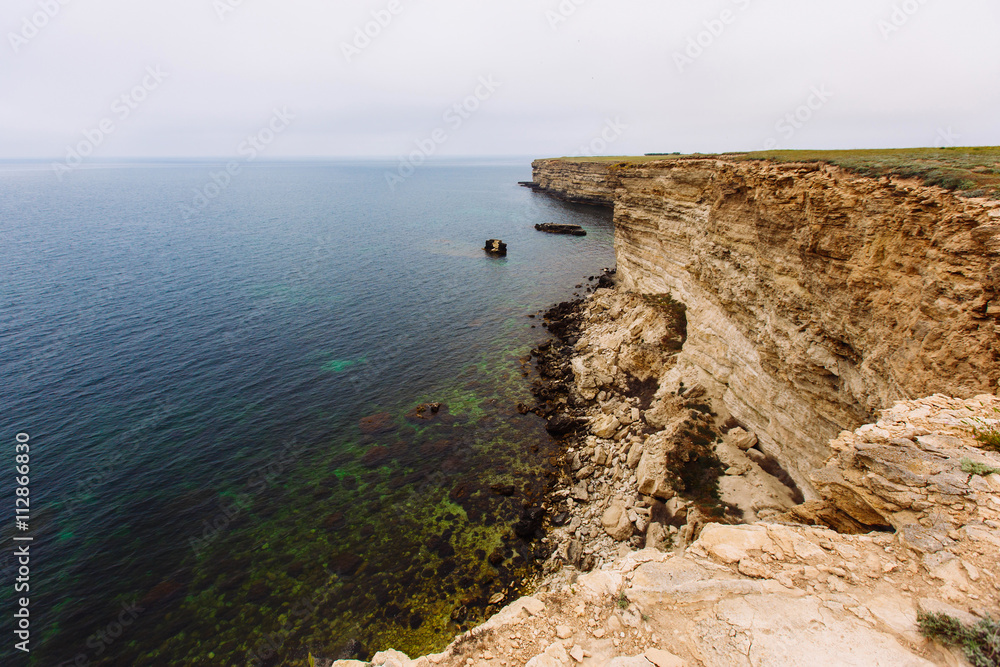 Coastal Sea Rocks beautiful view resort landscape in Tarhankut, Crimea
