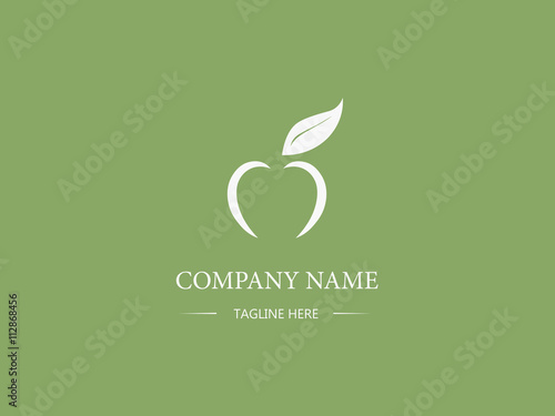 Apple icon design. Business logo. Sign, symbol. Cartoon, flat style.