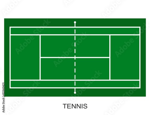 Tennis court. Field isolated on white background
