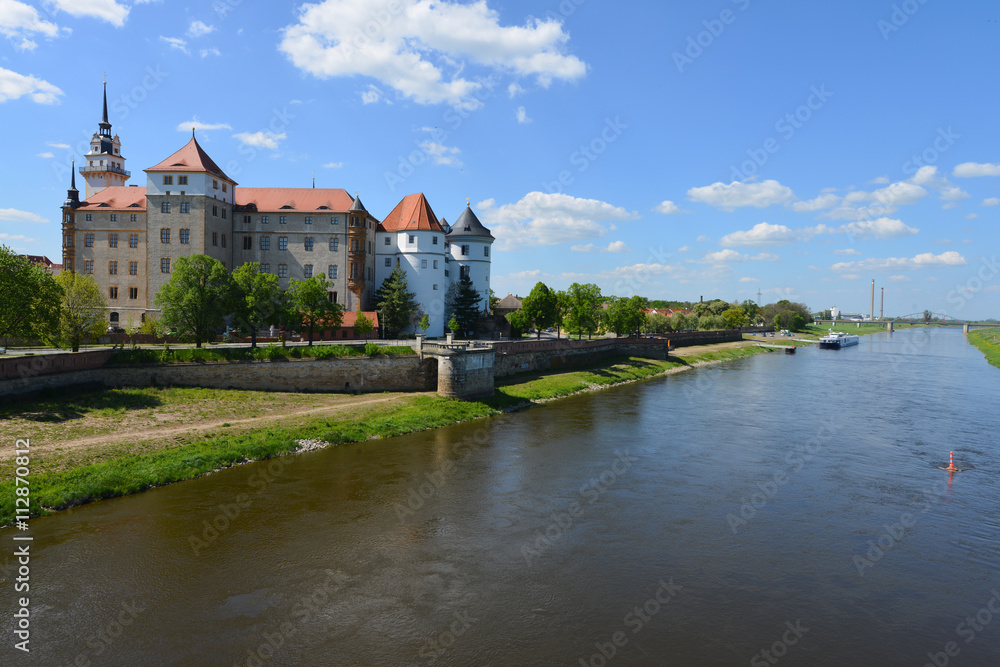 Schloss Hartenfels, Torgau, Elbe, Renaissanceschloss, Haus Wettin, Bärengraben, Freistaat Sachsen