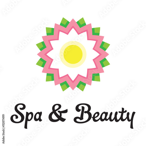 Spa health relaxation care of a logo. Lotus flower, beauty illustration